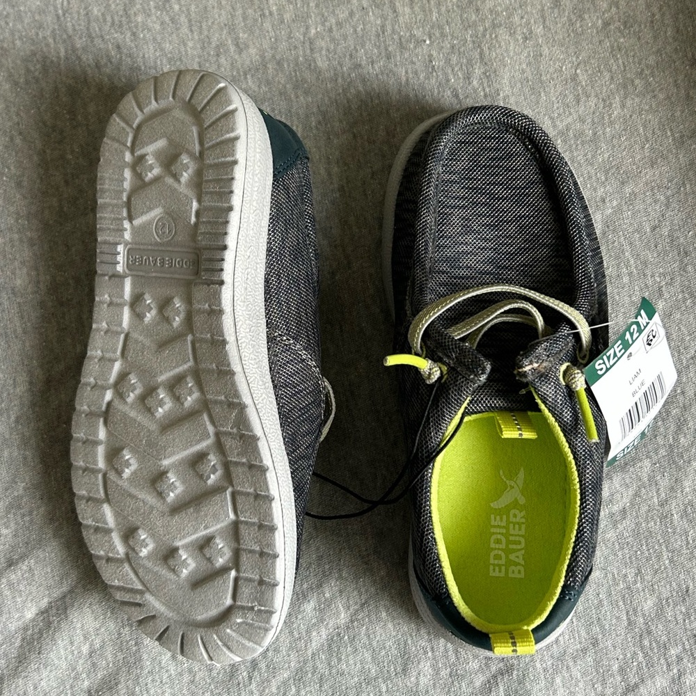 Eddie Bauer Toddler Boys 12 Loafers NWT Shoes in Grey + Green